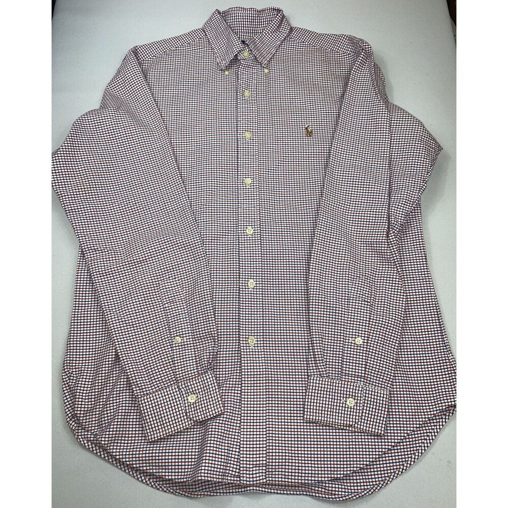 Ralph Lauren Mens Multicolor Check Classic Fit Long Sleeve Button Down Shirt  M